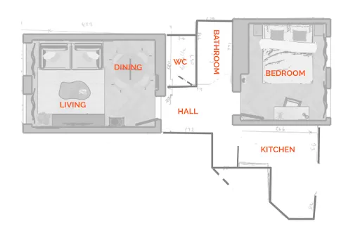 Plan - Appartement Meublé avec Ascenseur à Paris 6ᵉ