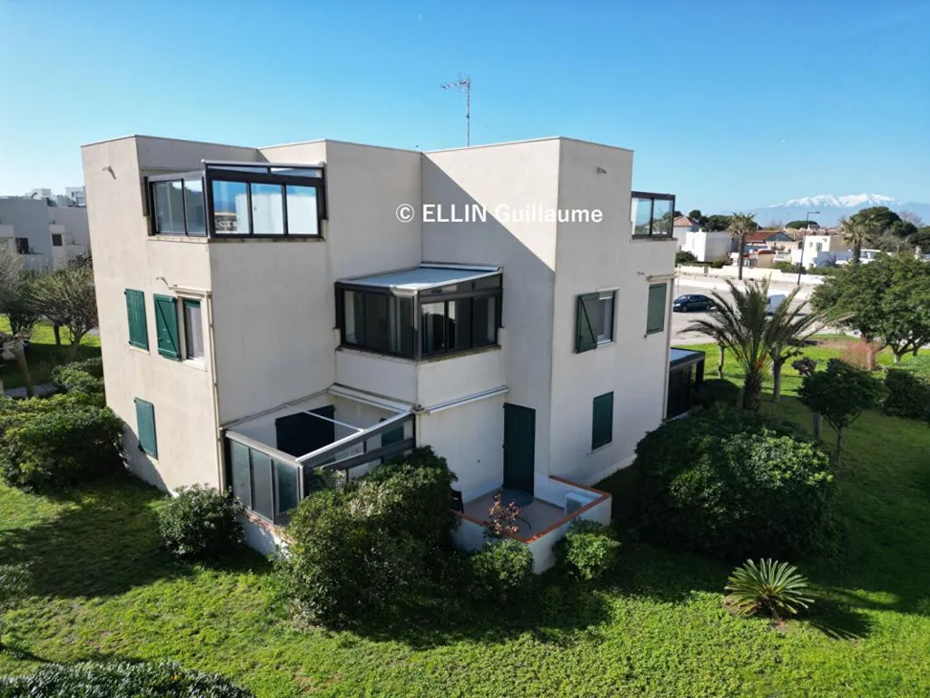 Vue aérienne - Studio Bord de Mer avec Terrasse au Barcarès