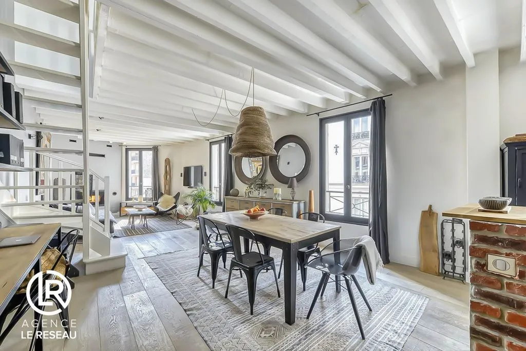 Salle à manger - Duplex Familial avec Charme Ancien à Boulogne-Billancourt
