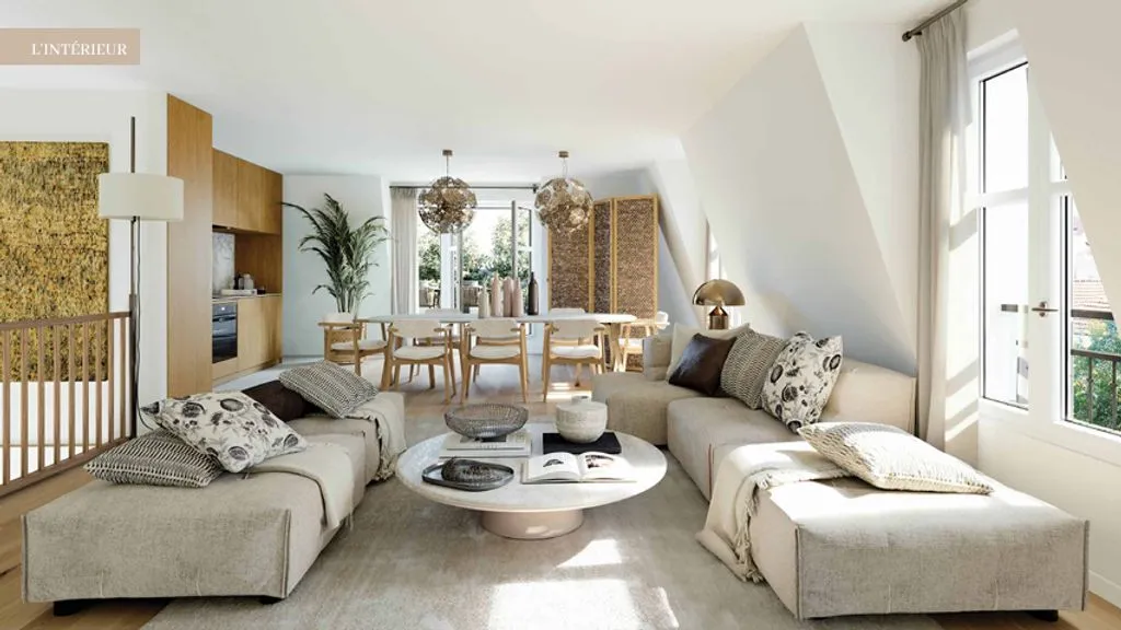 Séjour - Appartement Luxe de 4 Chambres à Colombes