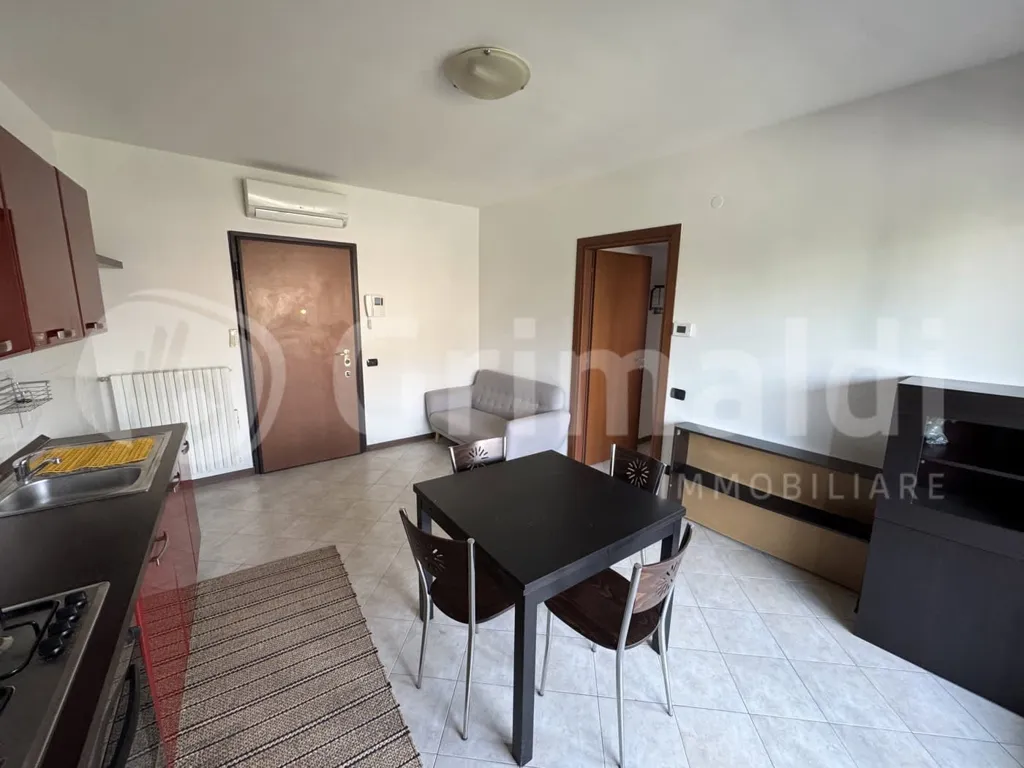 Kitchen - Armed Two-Bedroom Apartment with Balcony in Milan