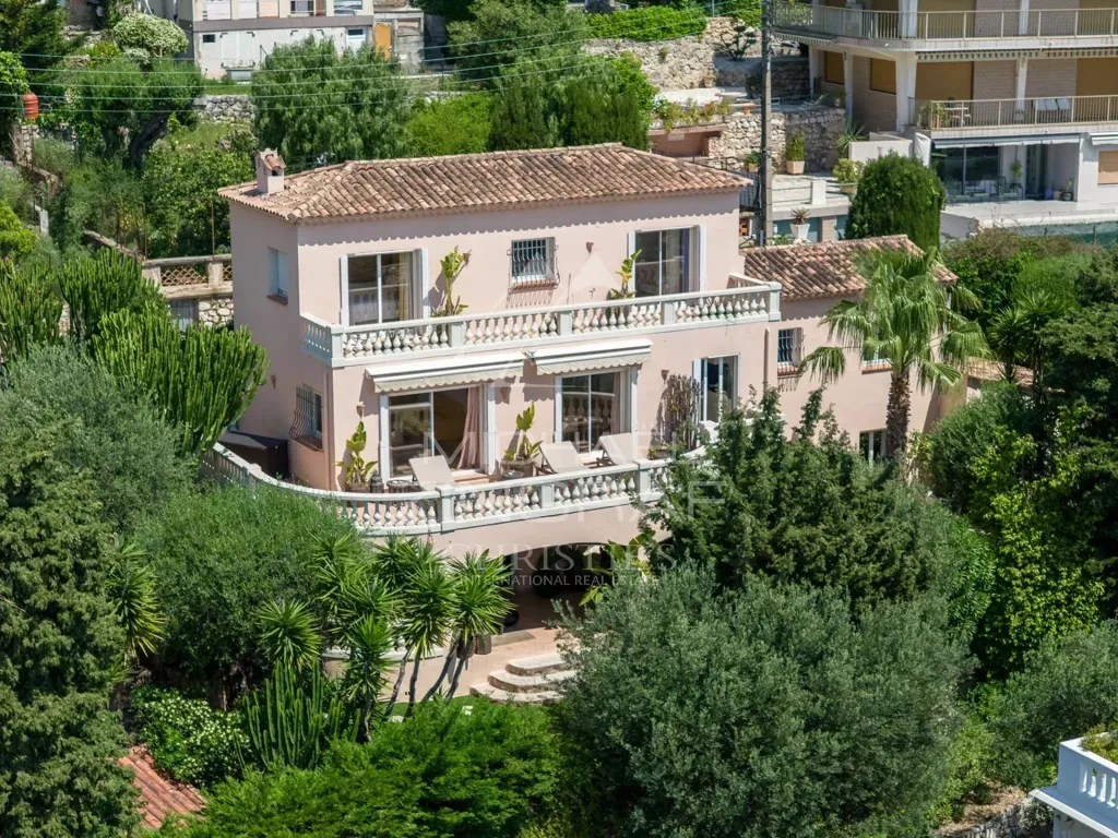 Vue aérienne - Villa de Luxe avec Vue Mer à Cap-d'Ail