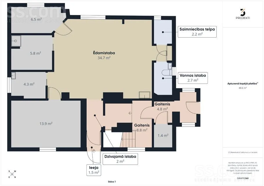Plan - Two-Storey House with Garden in Sigulda Centre