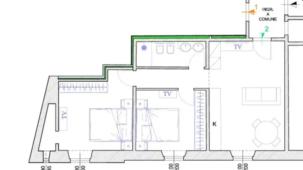 Plan - Fully Renovated Apartment near Florence Centre