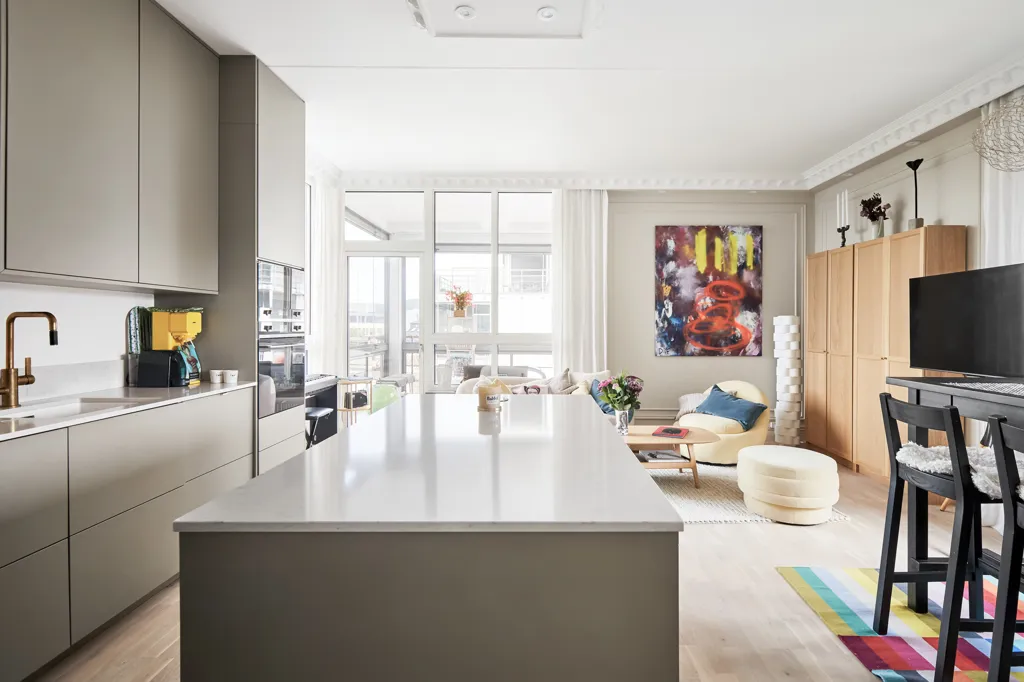Kitchen - Renovated Apartment with Balcony in Borås