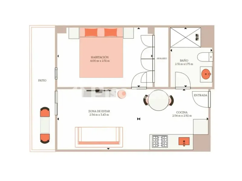 Plan - Modern Apartment with Patio in Alcobendas
