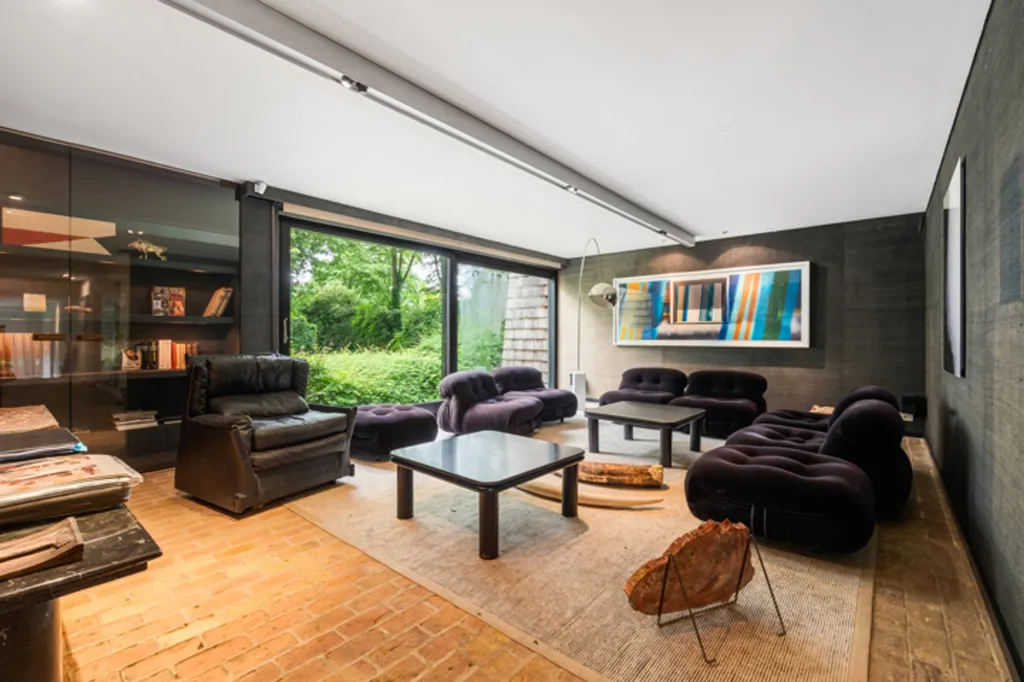 Séjour - Villa Architecturale avec Vue sur le Paysage à Meulebeke