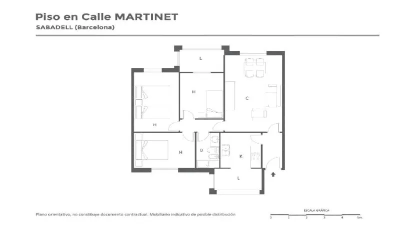 Plaan - Alcove Flat with Balcony in Sabadell