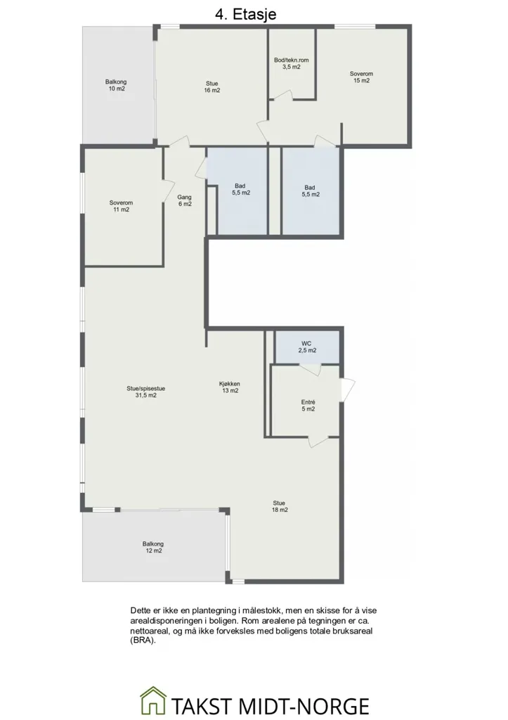 Plaan - Apartment with Two Terraces in Grilstad Marina