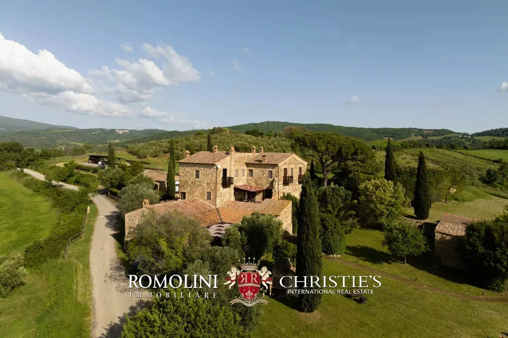 Vue aérienne - 17th-Century Villa with Pool in Maremma, Tuscany
