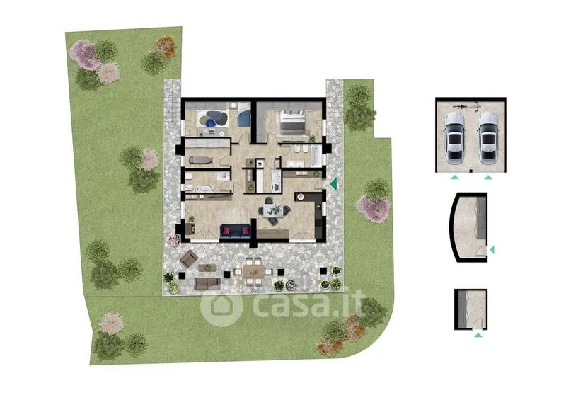 Plan - Apartment with Garden and Valley View in Châtillon