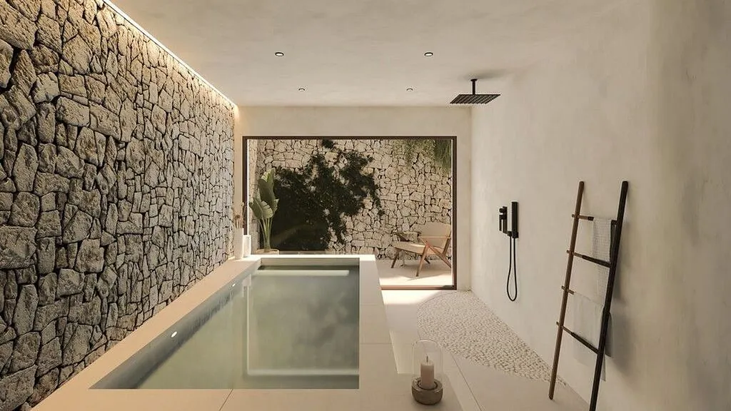 Bathrooms - Contemporary Villa with Pool in Cala Flores