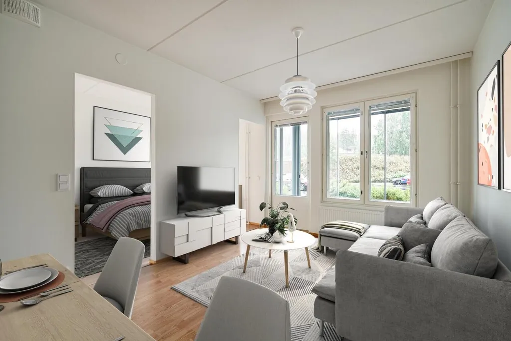 Séjour - Modern Flat with Balcony in Keljo, Jyväskylä