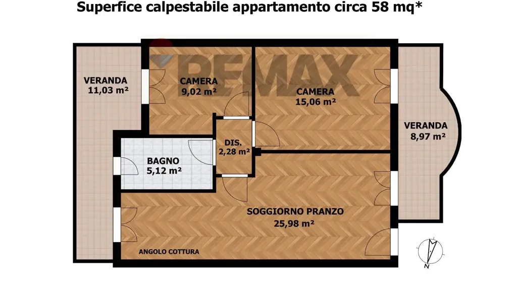 Plan - Trilocale with Balcony in Sestu