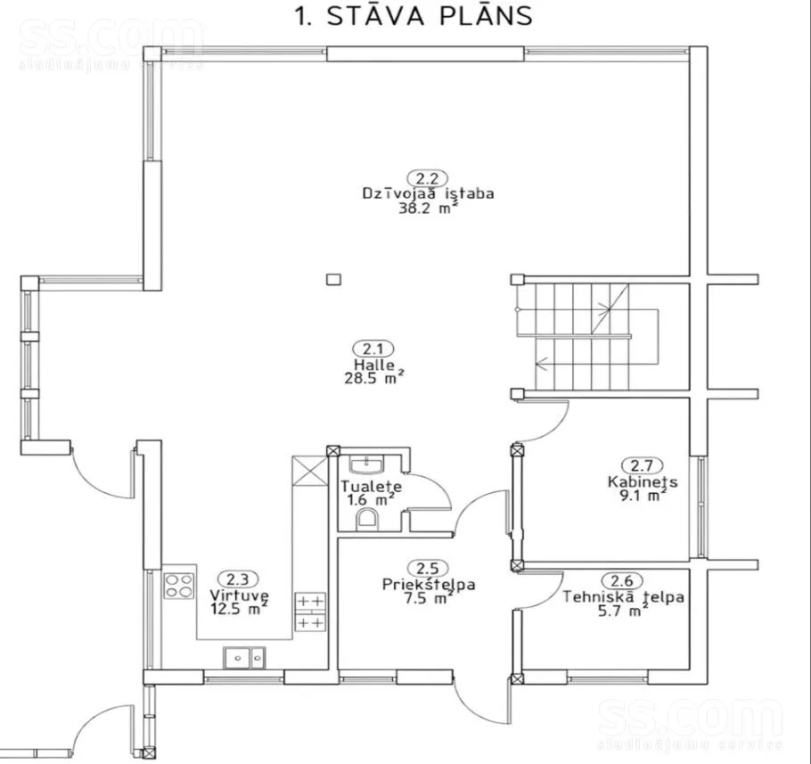Floor Plan - Energy-Efficient Apartment with Garden in Mārupe