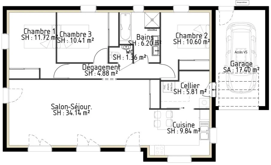 Planimetria - Spacious Ground Floor House with Garden in Cantal