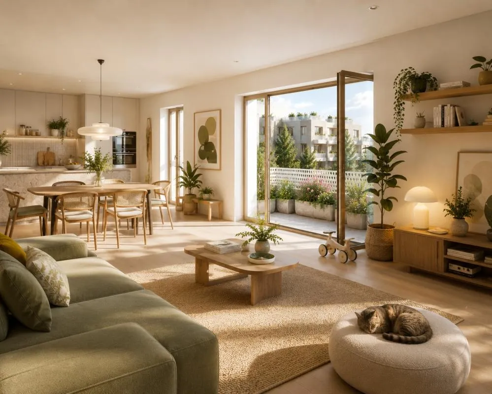 Séjour - Appartement Neuf avec Balcon à Muret