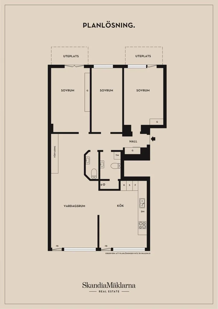 Plaan - Modern 4th Floor Flat with Balconies in Södermalm