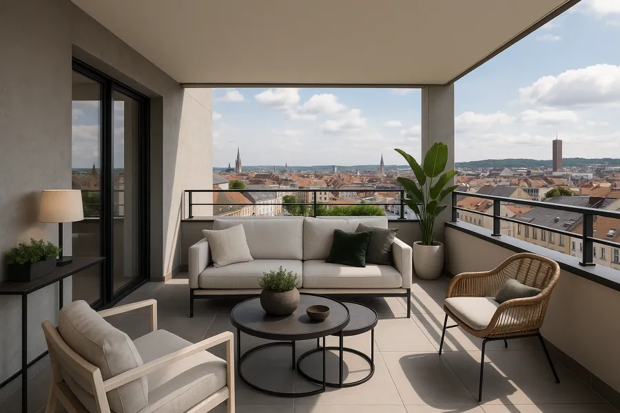Balcon - Appartement 4 Pièces avec Terrasse à Thionville