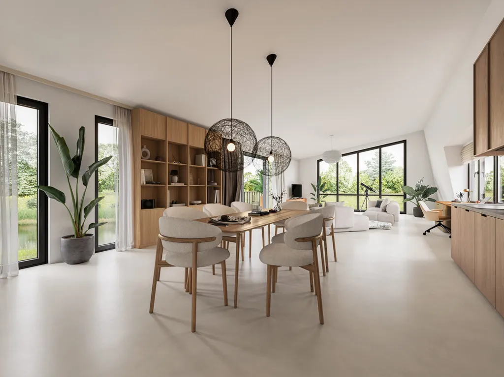 Dining Room - Floating Villa with Water Views in Lemmer