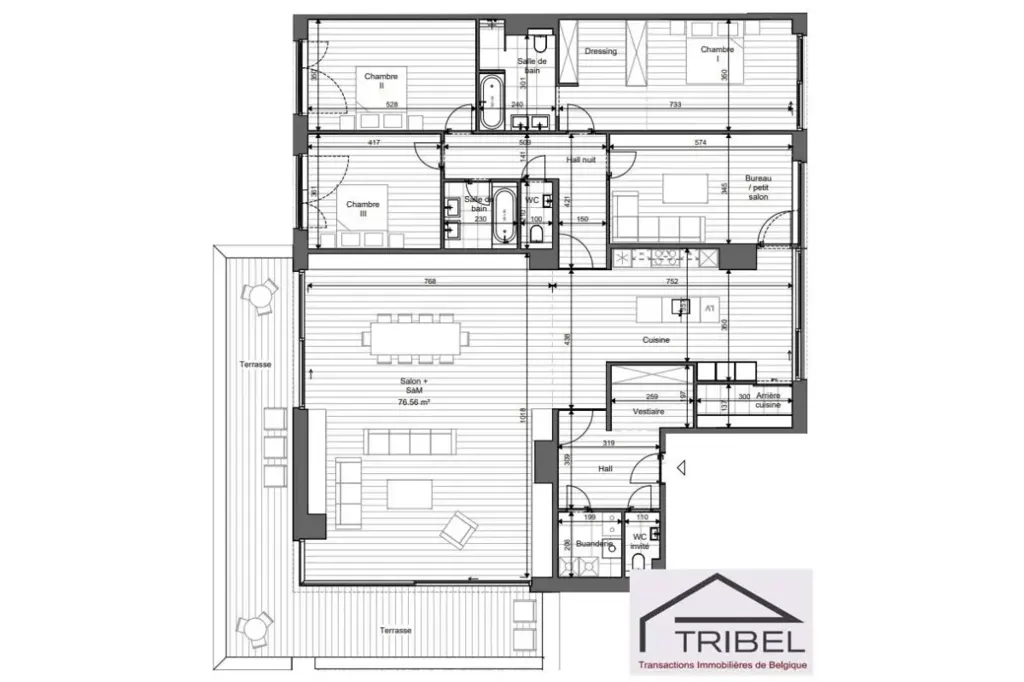 Plaan - New Penthouse with Terrace in Uccle