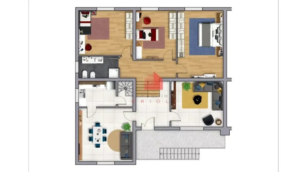 Plan - Rustic Bifamily Villa with Garden in Gonzaga