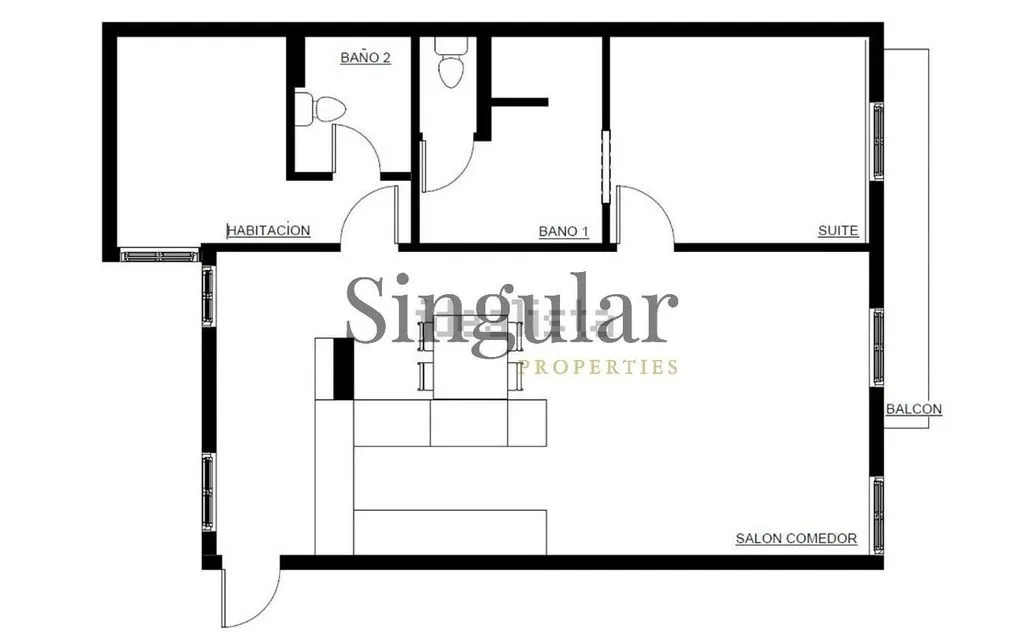 Plan - Historic Apartment with Balcony in El Born