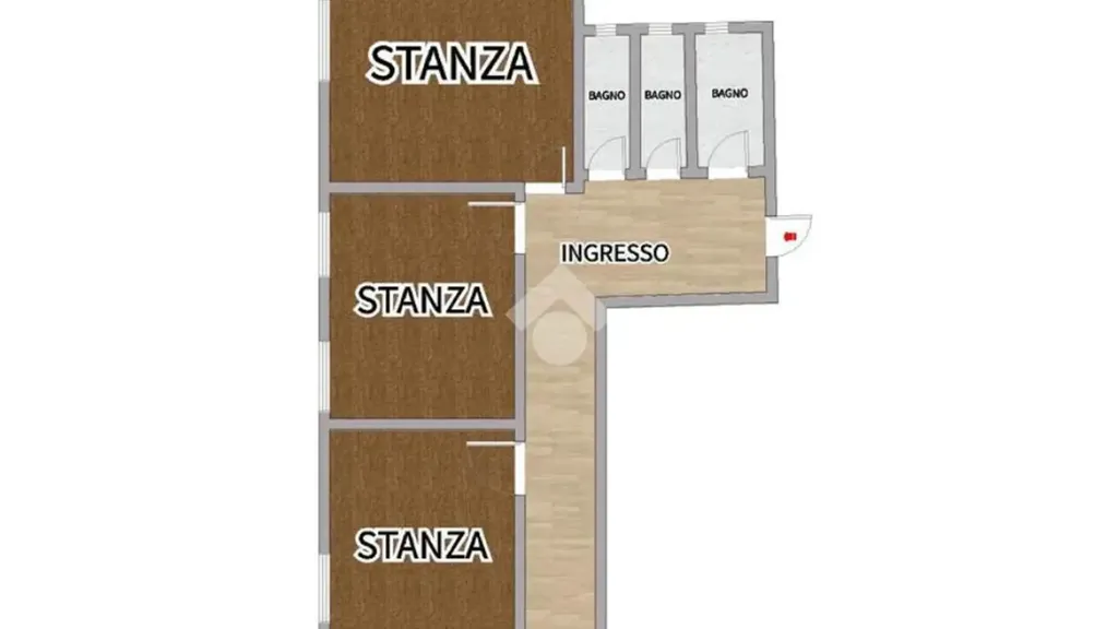 Plan - Ground Floor Apartment with Courtyard in Cosenza