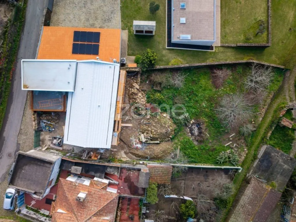Aerial - Contemporary Stone House with Pool in Caminha