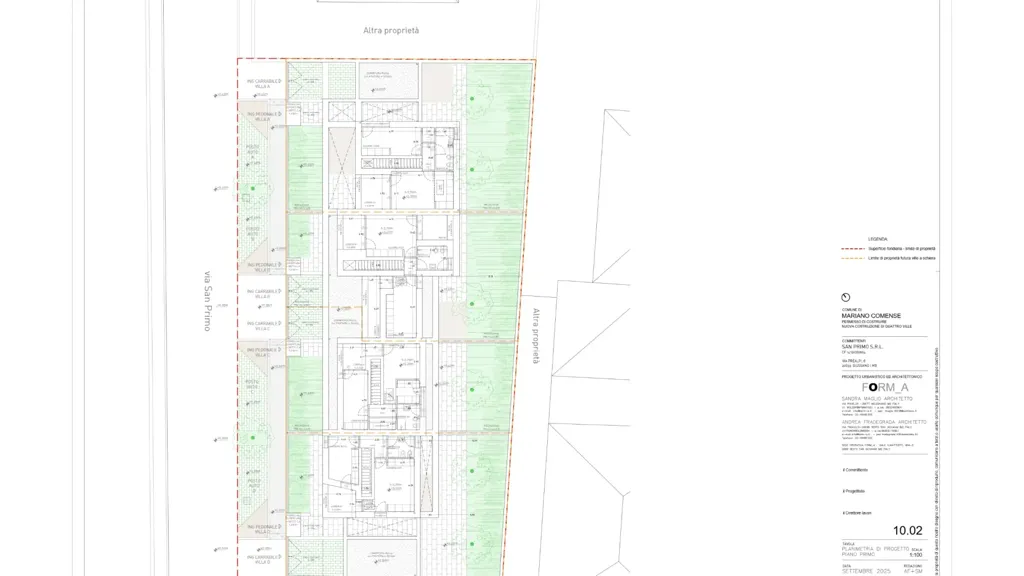 Plan - Quadrifamiliare Villa with Private Garden in Mariano Comense