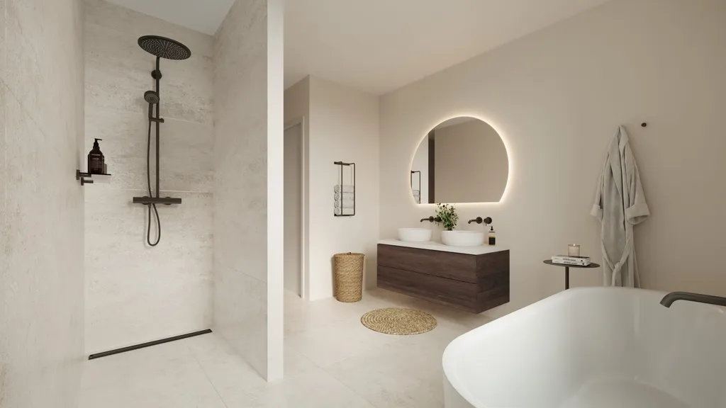 Salles de bain - Nouvelle Construction Énergétique avec 3 Chambres à As