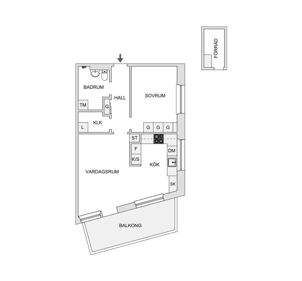Floor Plan - Apartment with River View in Eriksberg