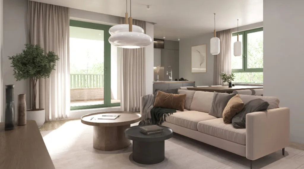 Living Room - New Apartments with Green Views in Gent
