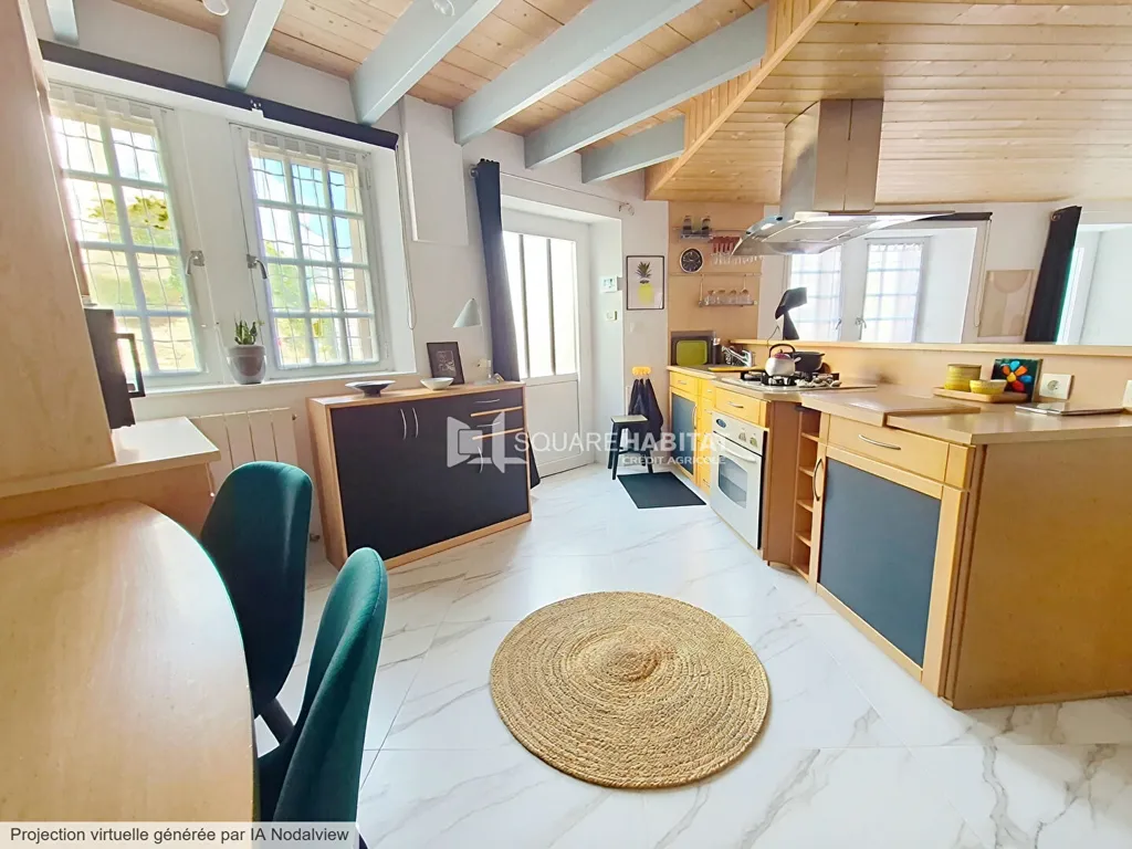 Kitchen - Stone Cottage with Sea View in Ploubazlanec