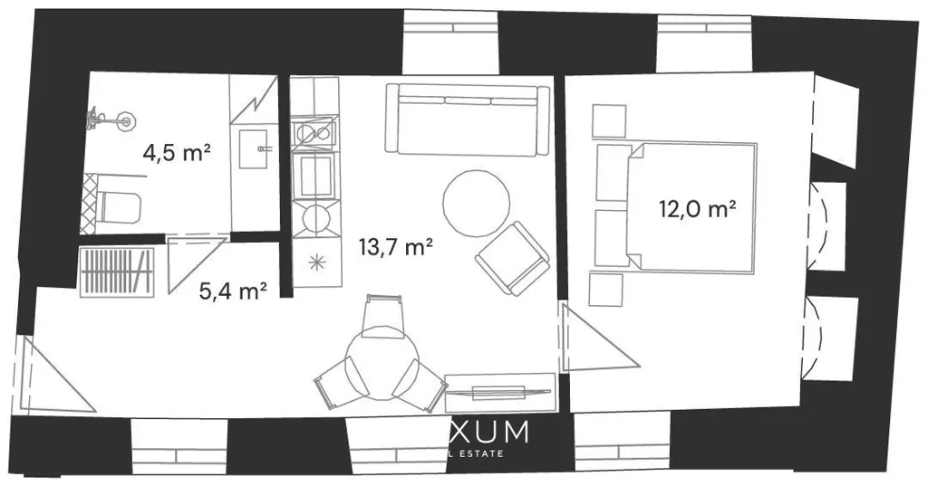 Appartement 2 pièces à Tartu linn