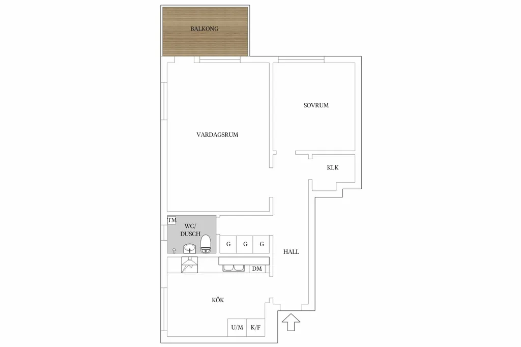 Plan - City-Adjacent Apartment with Balcony in Fredriksdal