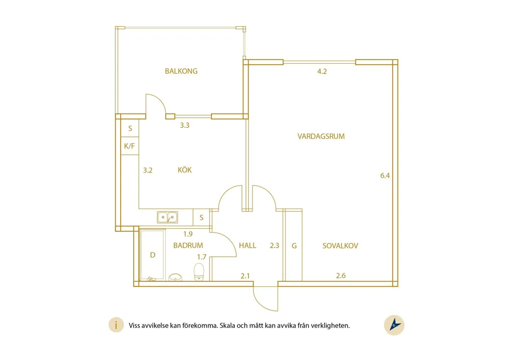 Appartement 1 pièces à Trollhättans kommun
