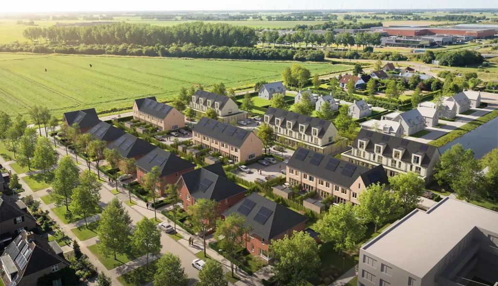 Vue aérienne - All-Electric Apartment with Garden in Oude-Tonge