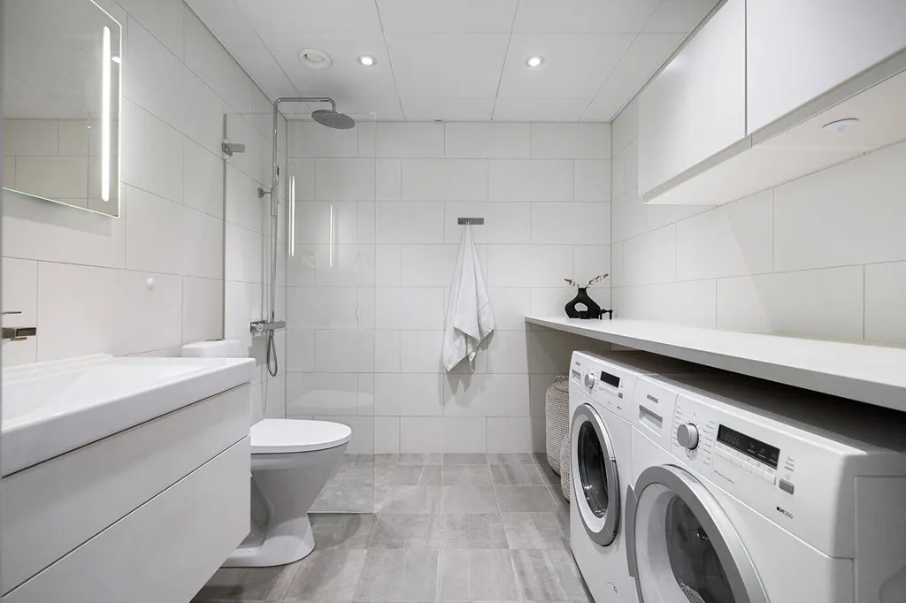 Bathrooms - Modern Flat with South-Facing Balcony in Barkarby