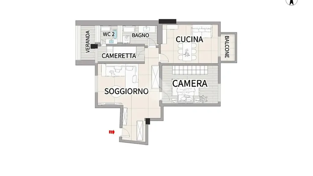 Plaan - Rustic Apartment with Balcony in Palermo