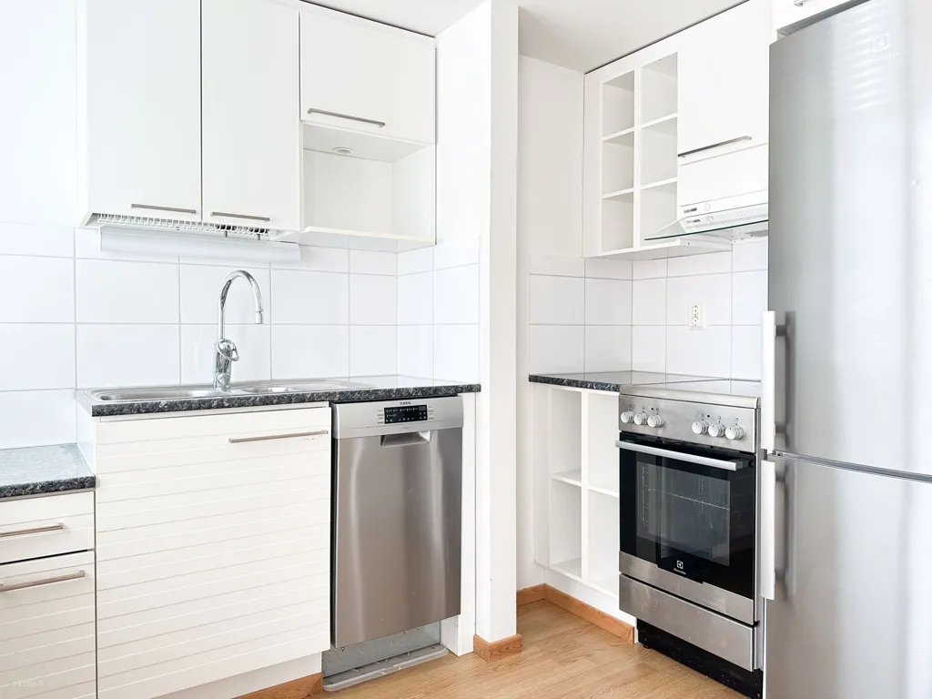 Kitchen - Modern Studio with Balcony in Tampere Centre