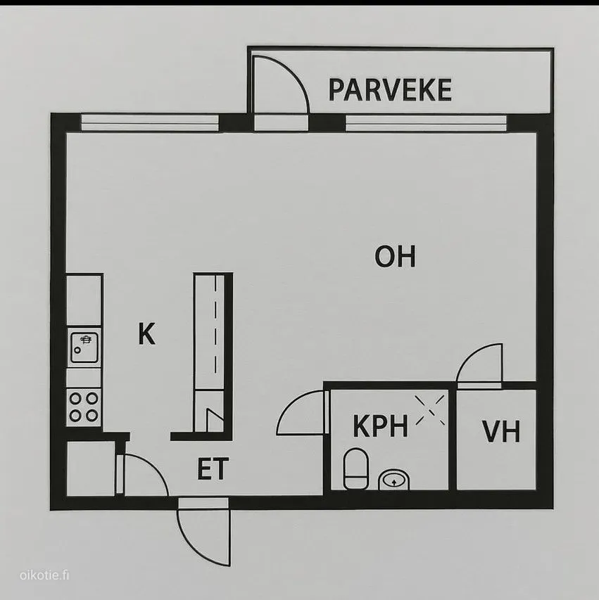 Plan - Bright Studio Flat with Balcony in Turku