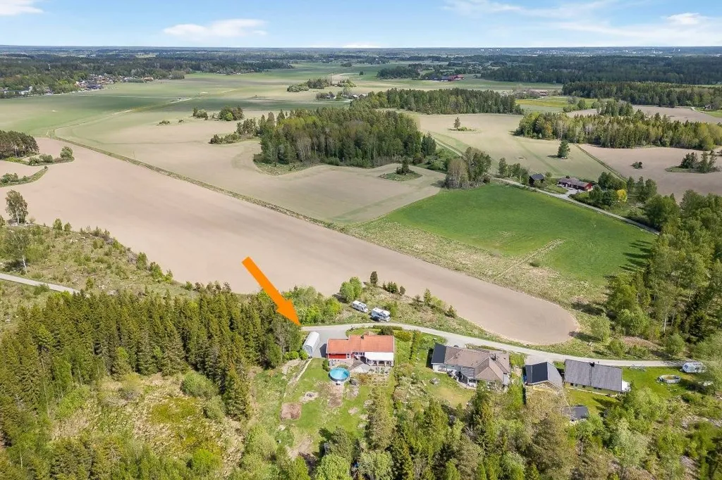 Vue aérienne - Classical Red Villa with Pool in Tillinge