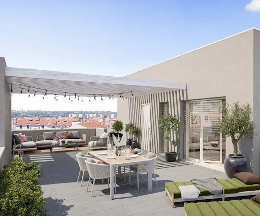 Terrasse - Duplex Apartment with Private Elevator in Lyon 3rd