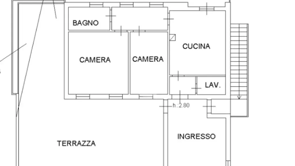 Plaan - Rear-Facing Apartment with Terrace in Vigonovo