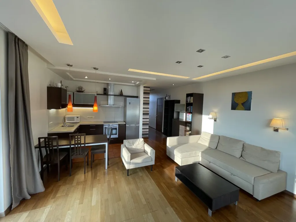 Séjour - Modernised Apartment with Park View in Verkiai