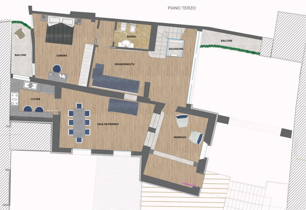 Plan - Luxury Penthouse with Panoramic View in Brescia