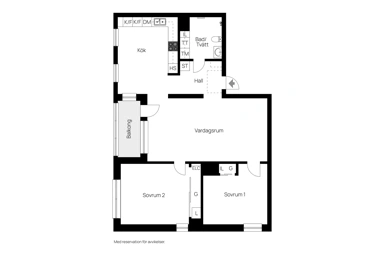 Plan - Modern Flat with Balcony in Hammarby Sjöstad