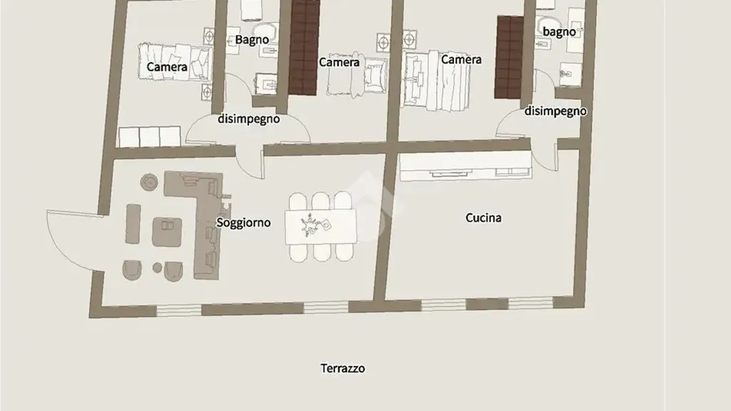 Plan - Historic Apartment with Terrace in Saluzzo
