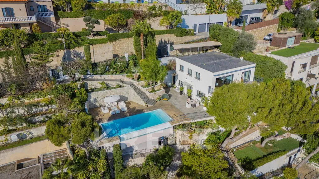 Aerial - Contemporary Villa with Sea View in Eze